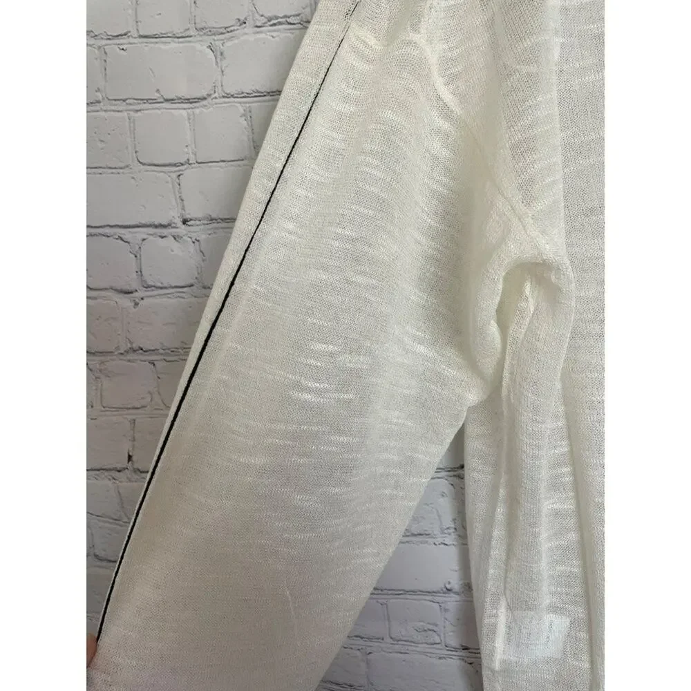 UNIQ Sheer Lightweight Cream Sweater size S/M NWT